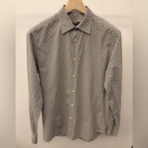 Ermenegildo "Z" Zegna Casual Shirt Cotton Gingham Tan/White 15.5/39 Slim Fit